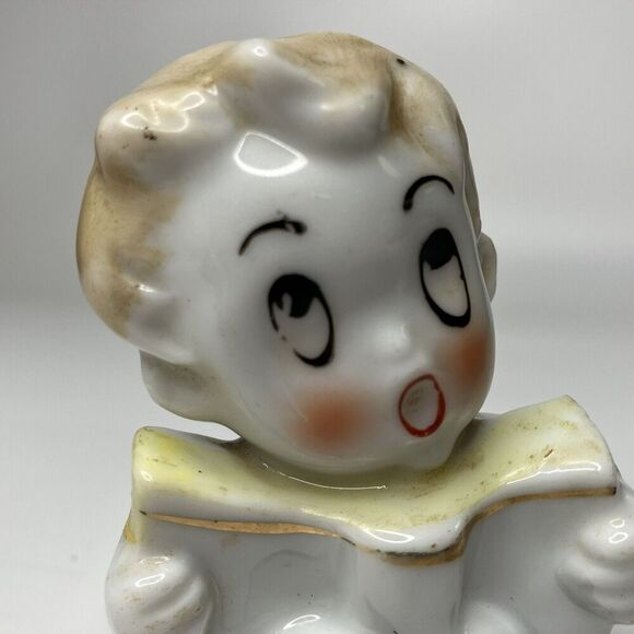 Christmas Caroler Singing Child MCM 3" Ceramic Porcelain Figurine VTG Japan - Picture 4 of 7